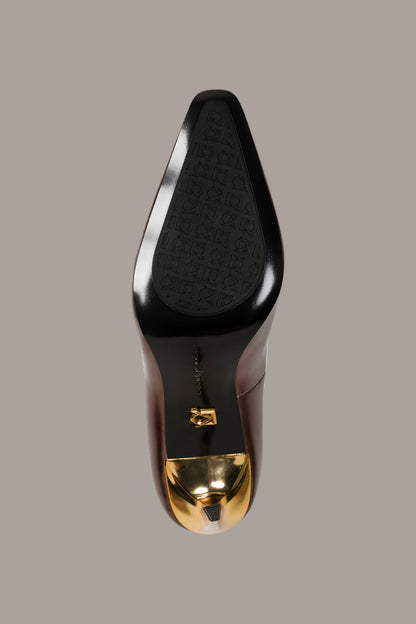 SAVITA LOGO-EMBELLISHED HIGH PUMP - DARK COPPER