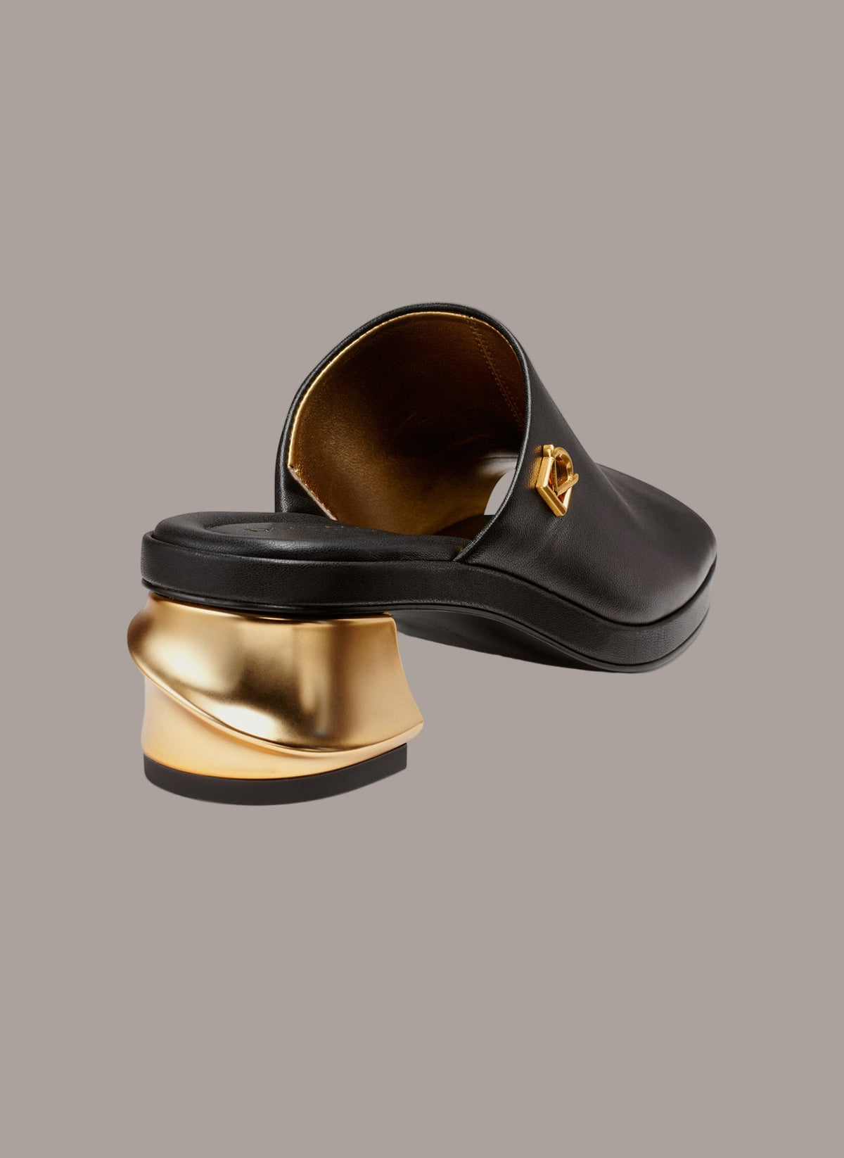 TINLEY LEATHER MULE SANDAL - Black