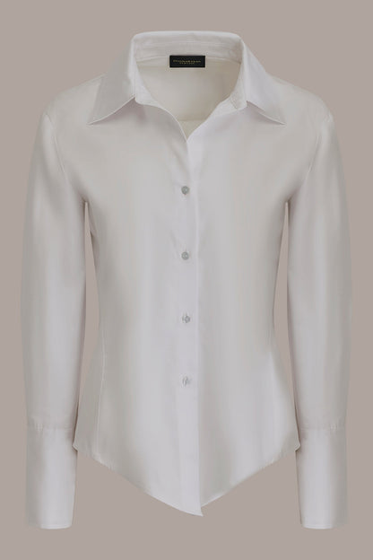 CROPPED WOVEN BLOUSE - White