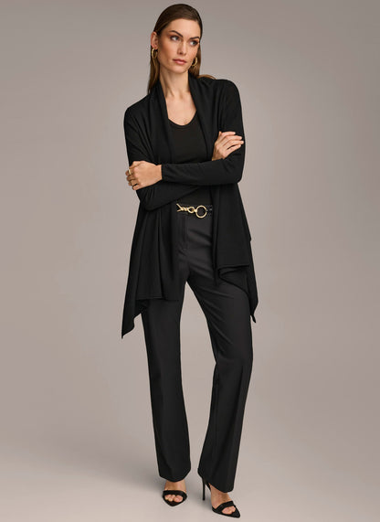 LONG SLEEVE DRAPE CARDIGAN - Black