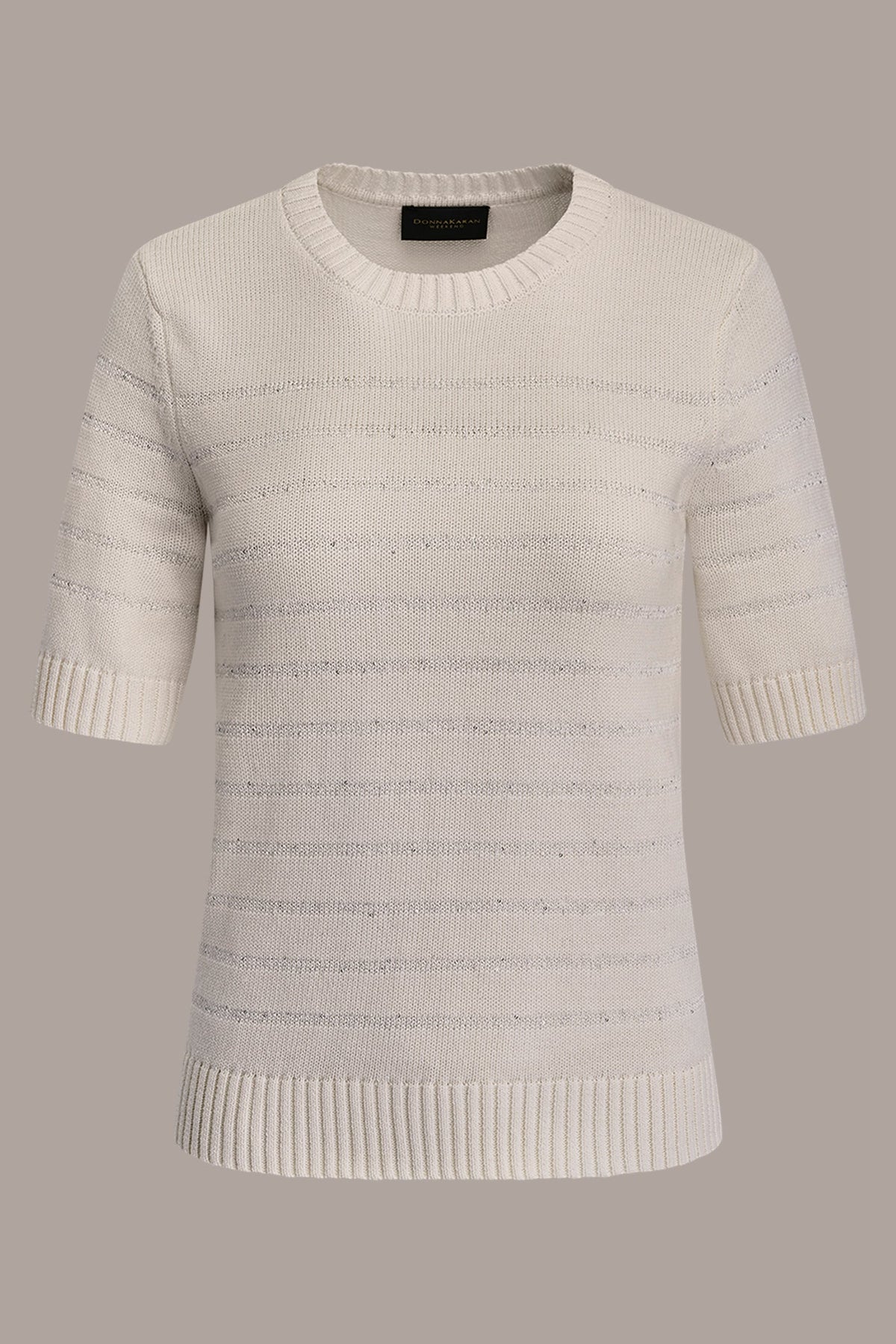SEQUIN STRIPE SWEATER - Cream