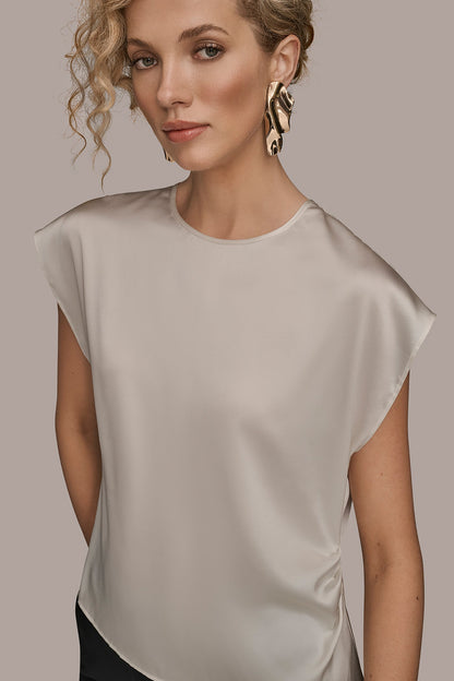 CAP SLEEVE BLOUSE - Cream