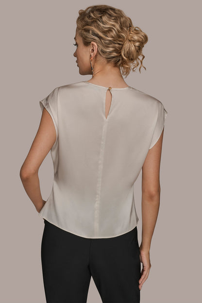 CAP SLEEVE BLOUSE - Cream