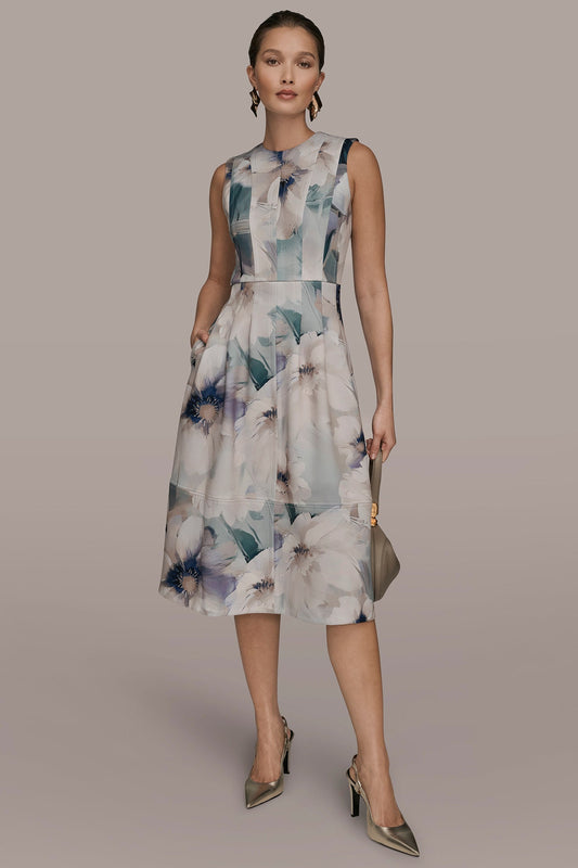 FLORAL SLEEVELESS MIDI DRESS - LAUREL MULTI