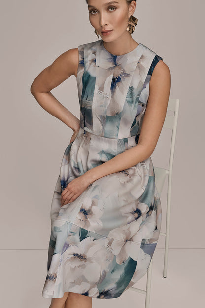 FLORAL SLEEVELESS MIDI DRESS - LAUREL MULTI