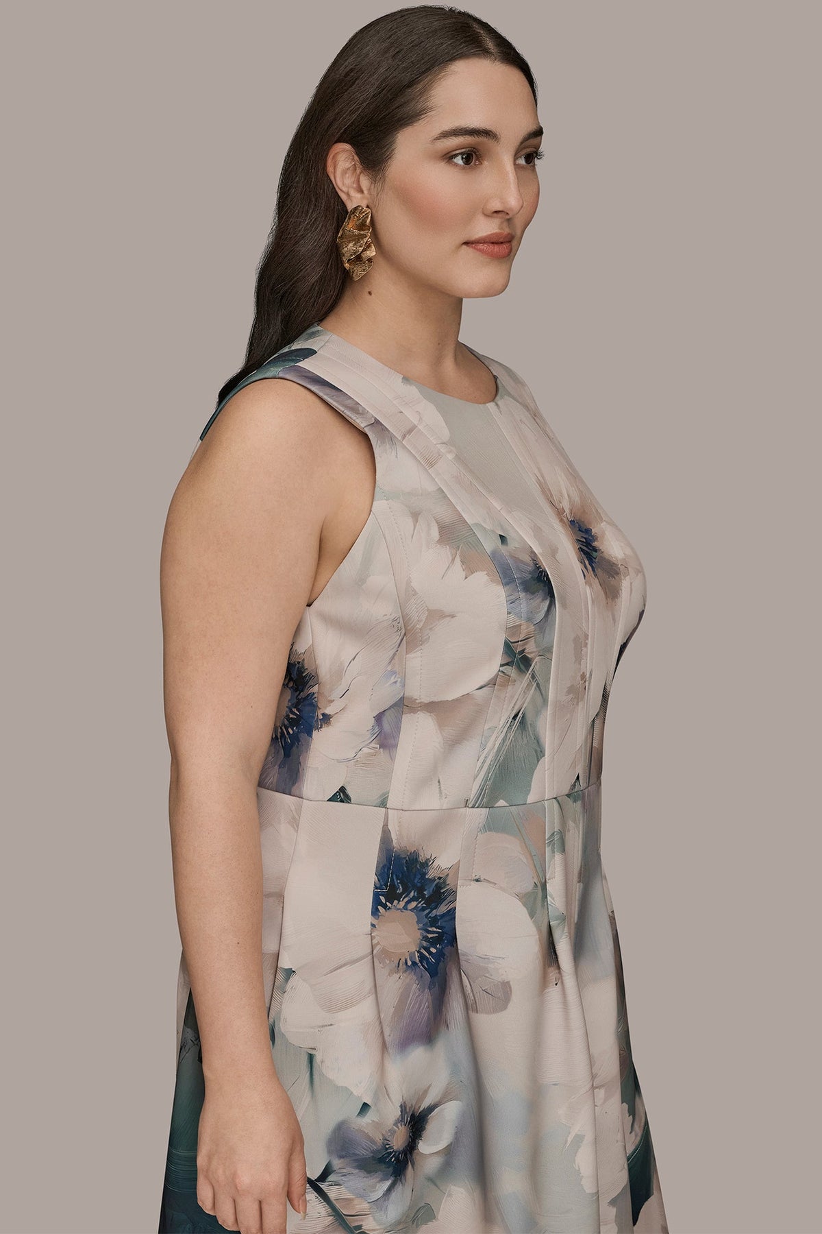 FLORAL SLEEVELESS MIDI DRESS - LAUREL MULTI