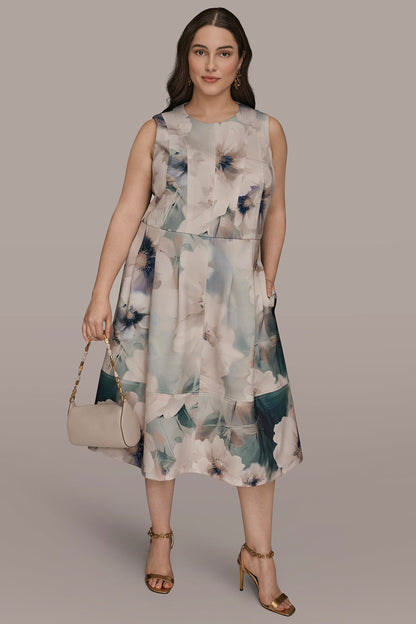 FLORAL SLEEVELESS MIDI DRESS - LAUREL MULTI