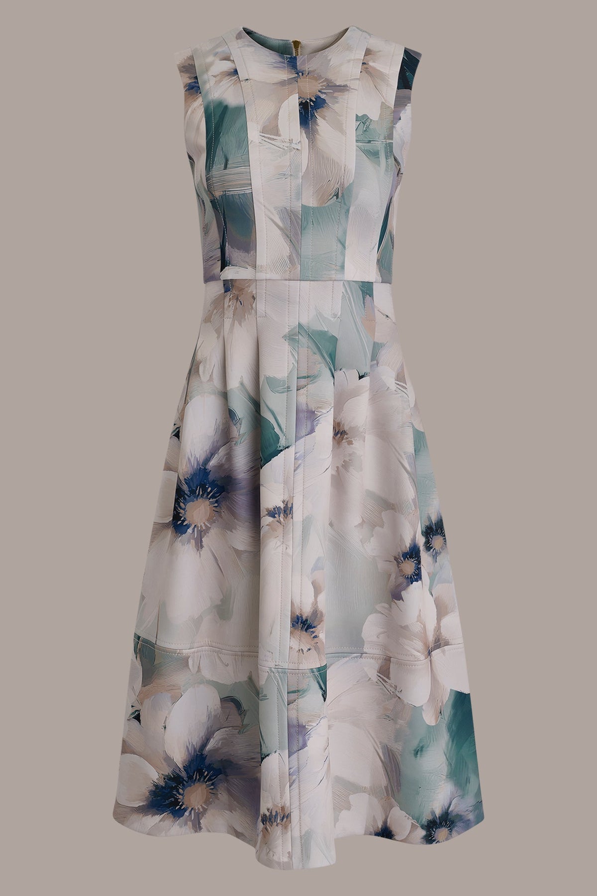 FLORAL SLEEVELESS MIDI DRESS - LAUREL MULTI
