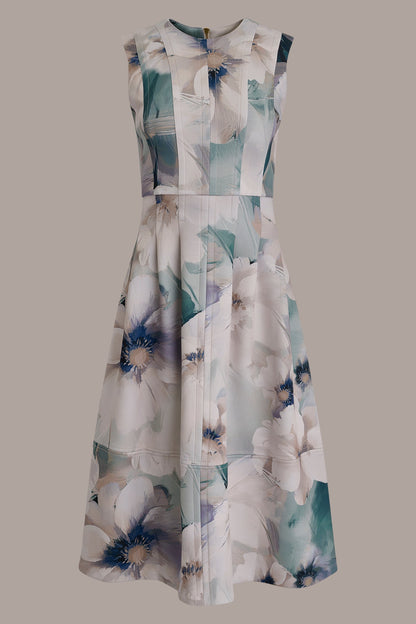FLORAL SLEEVELESS MIDI DRESS - LAUREL MULTI