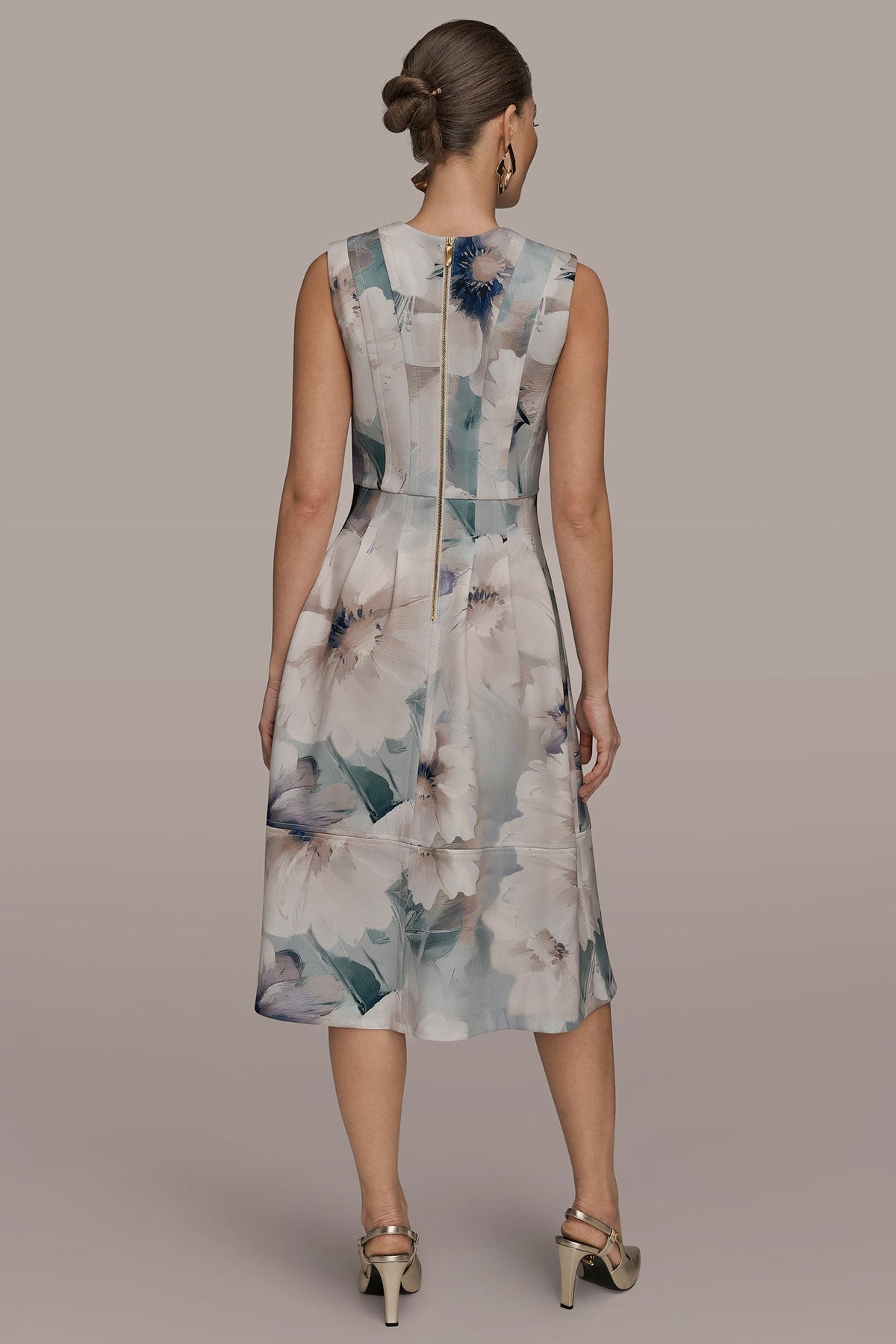 FLORAL SLEEVELESS MIDI DRESS - LAUREL MULTI
