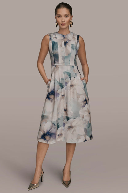 FLORAL SLEEVELESS MIDI DRESS - LAUREL MULTI