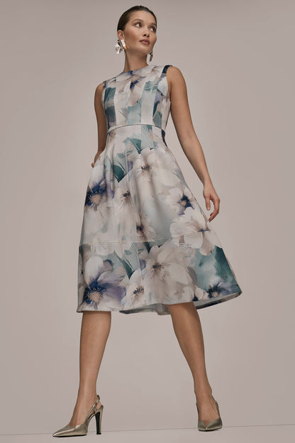 FLORAL SLEEVELESS MIDI DRESS - LAUREL MULTI