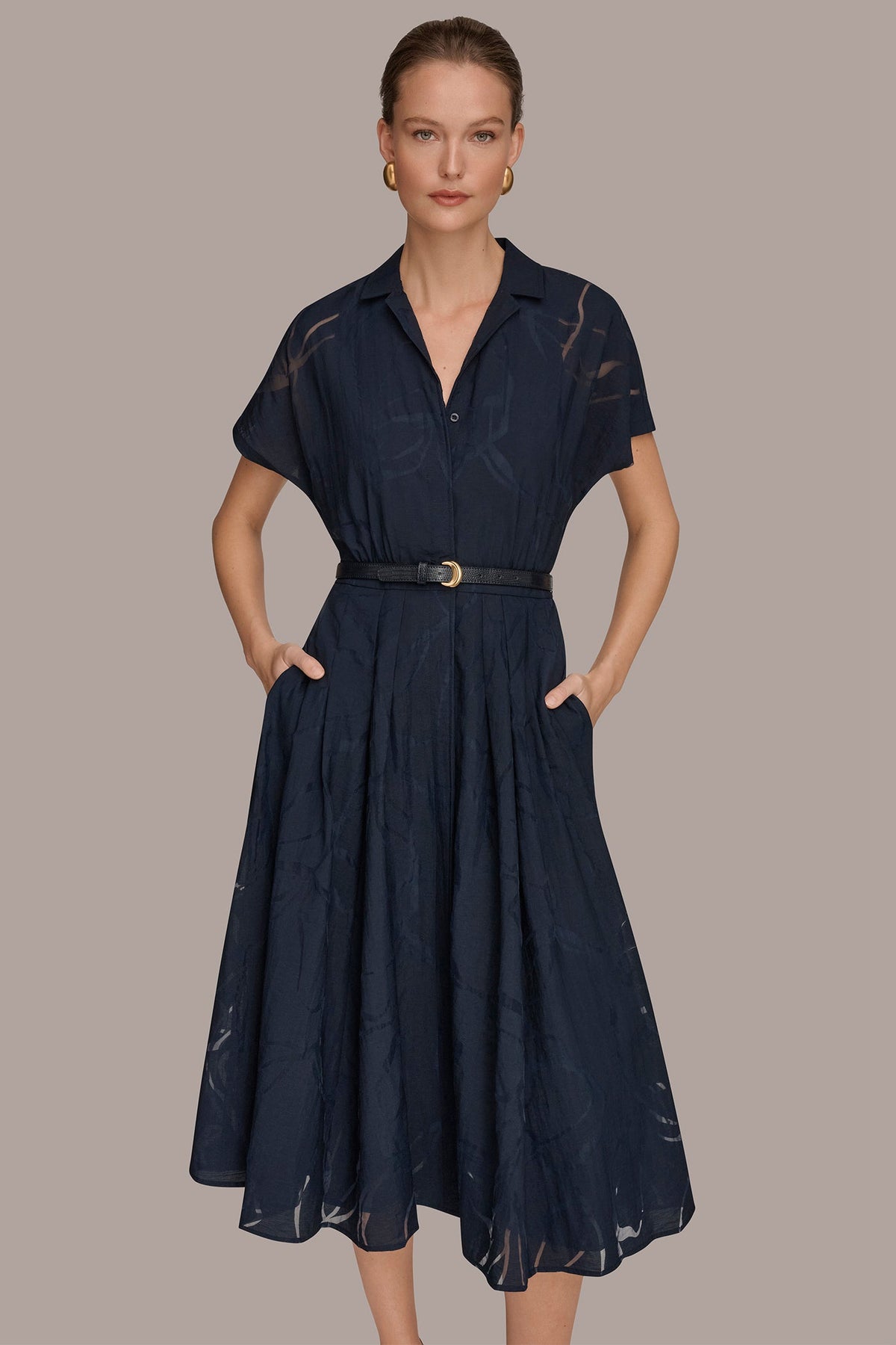 SHORT-SLEEVE SHIRT DRESS - Nightfall