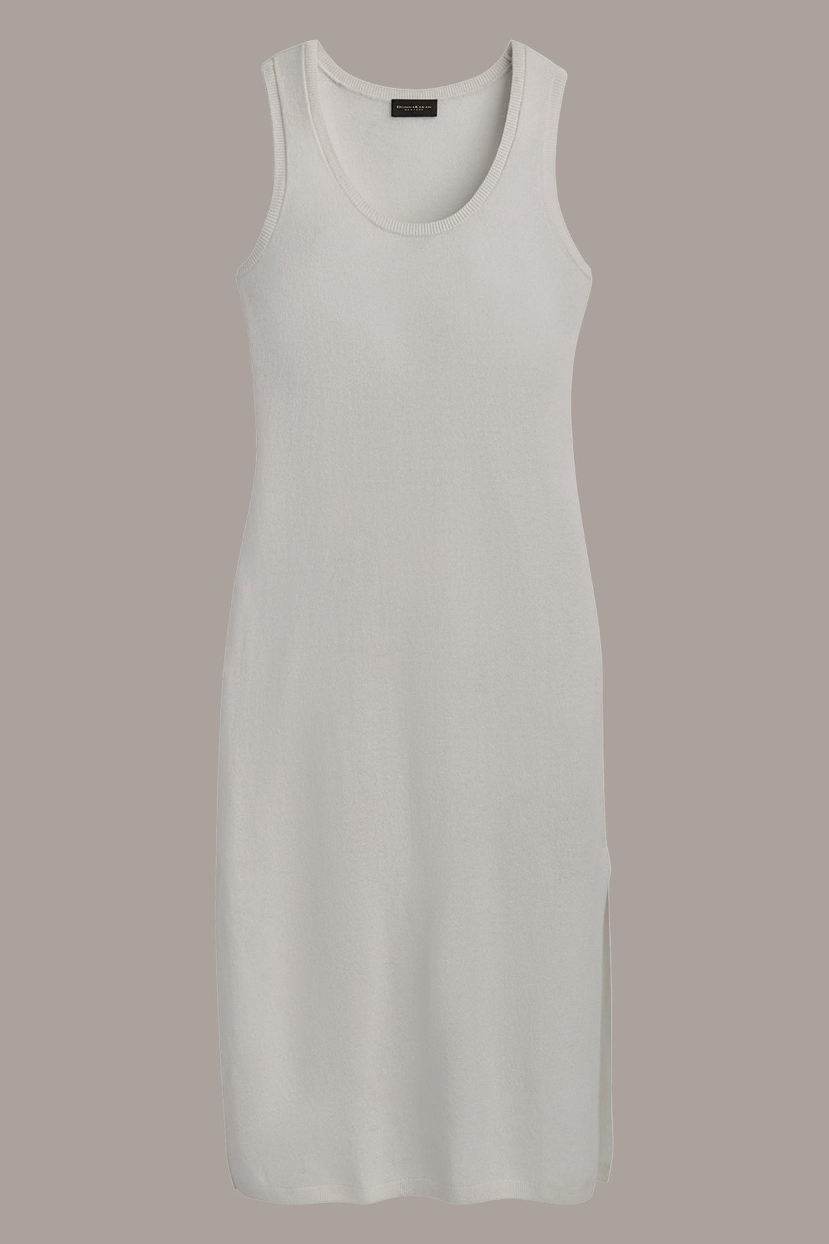 CASHMERE SLEEVELESS MIDI TANK DRESS - CREAM