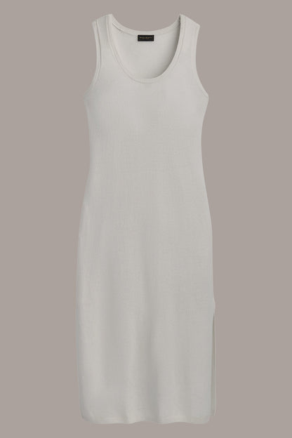 CASHMERE SLEEVELESS MIDI TANK DRESS - CREAM