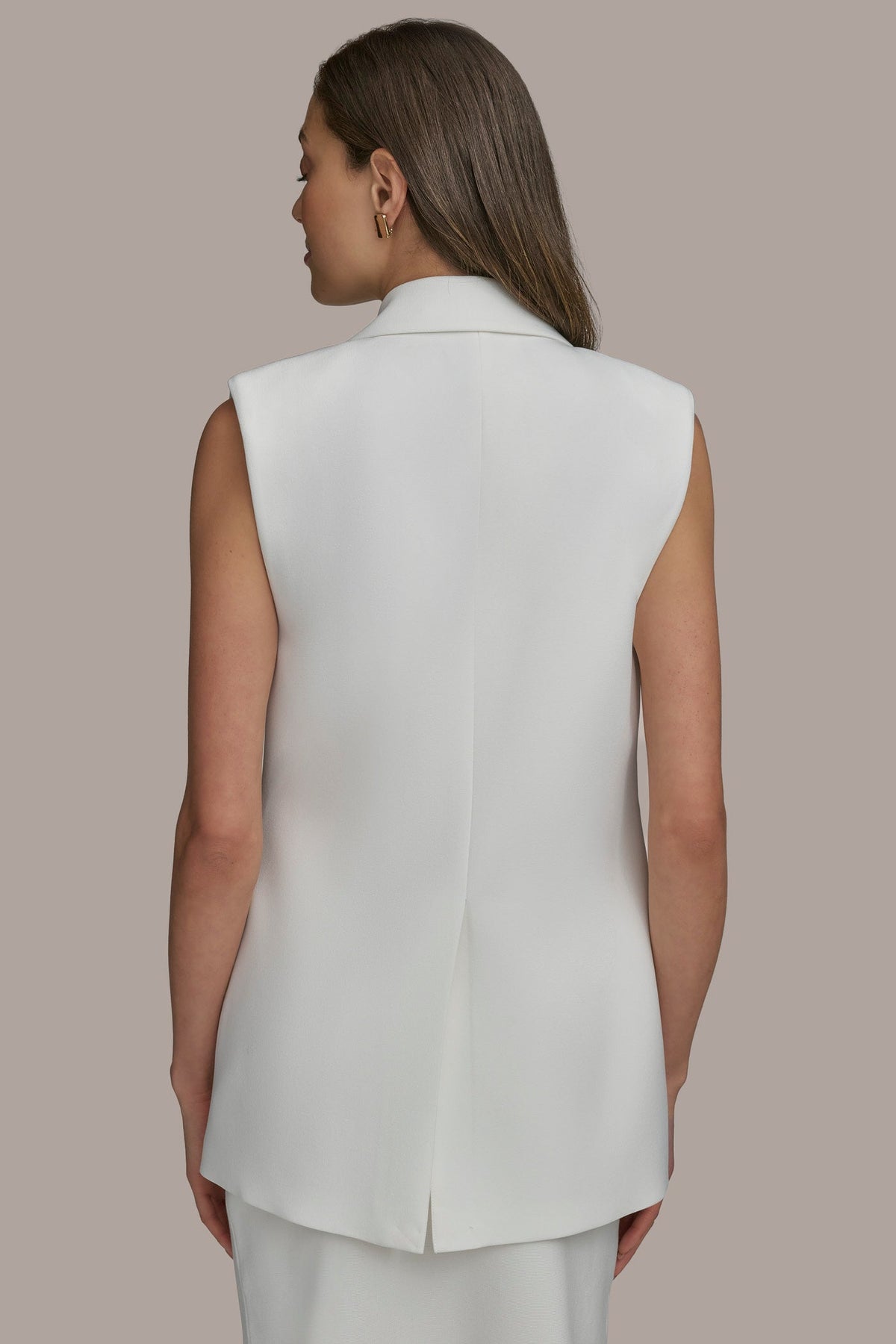 BUTTON VEST WITH POCKET DETAIL - CREAM