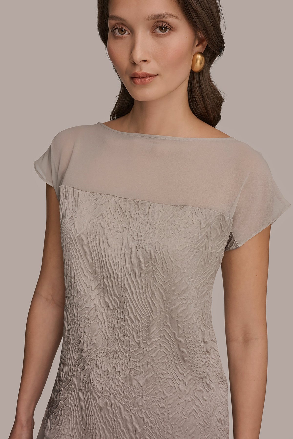 MESH AND JACQUARD BLOUSE - Turin