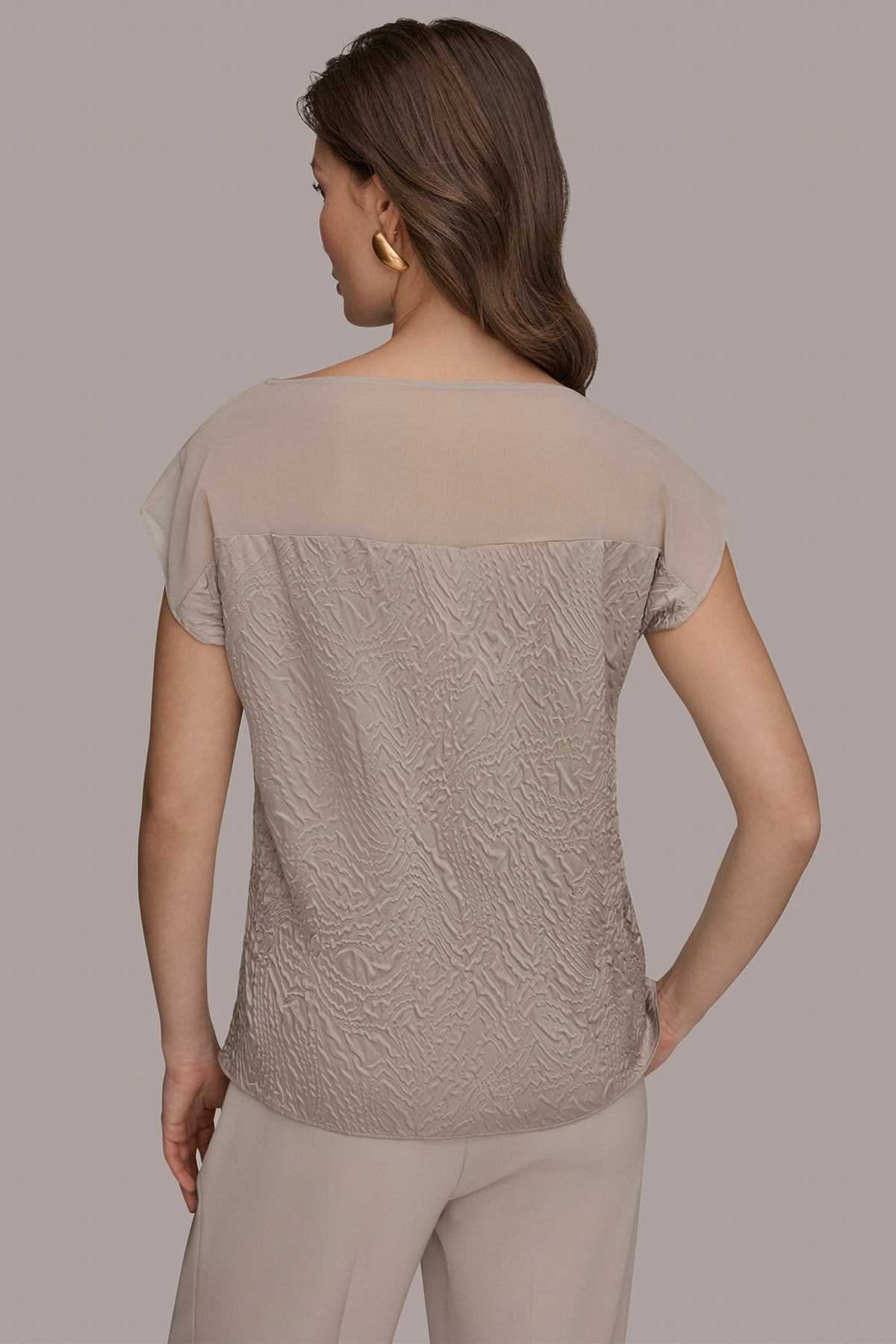 MESH AND JACQUARD BLOUSE - Turin