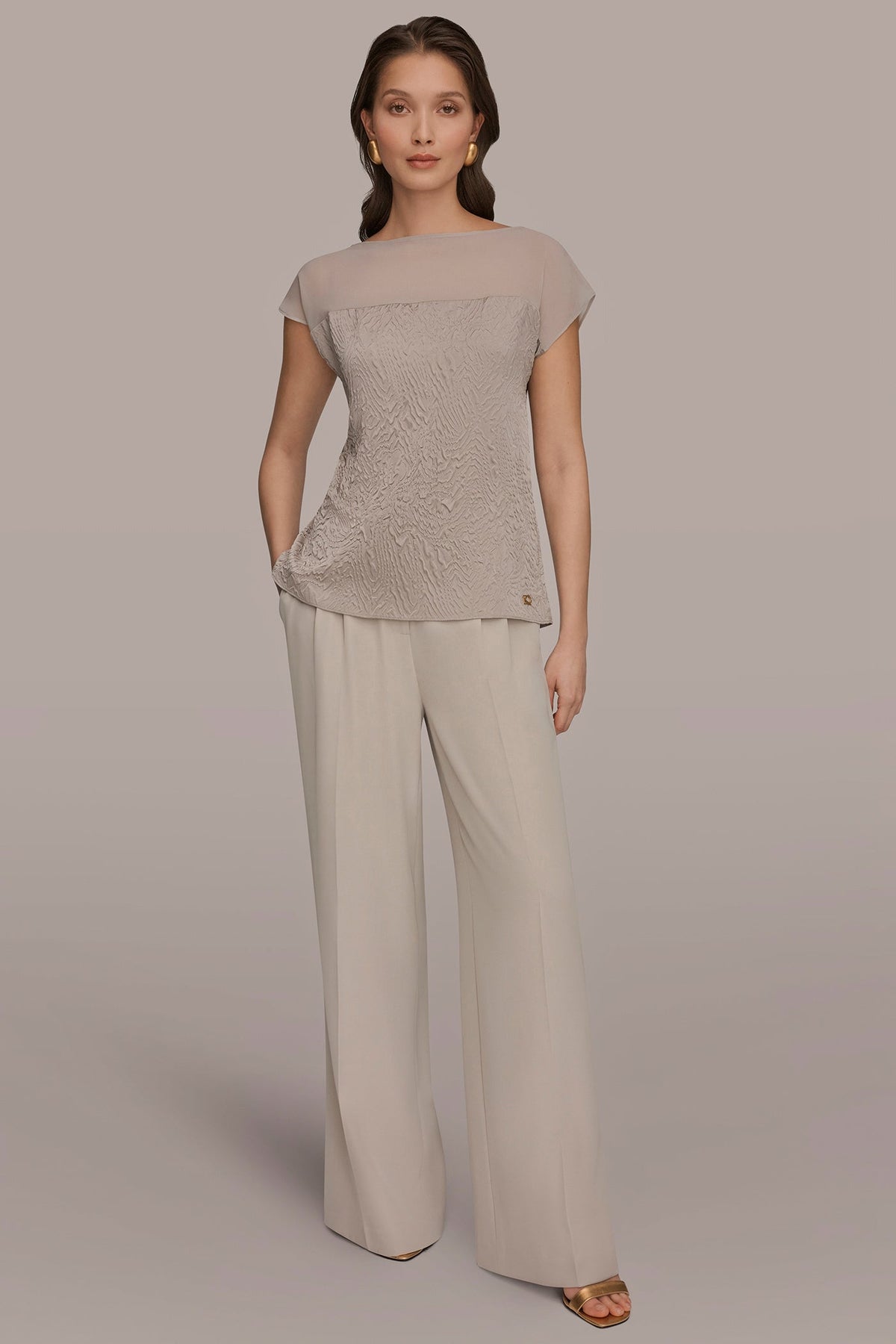 MESH AND JACQUARD BLOUSE - Turin