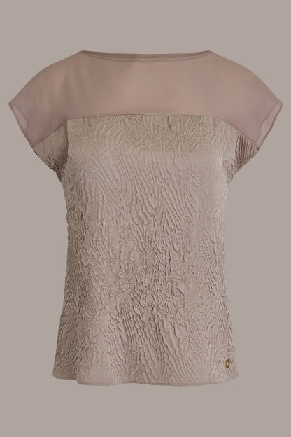 MESH AND JACQUARD BLOUSE - Turin
