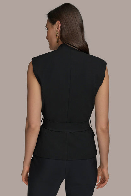 EXTENDED SHOULDER VEST - Black