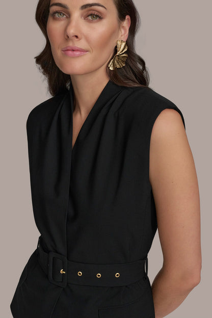 EXTENDED SHOULDER VEST - Black