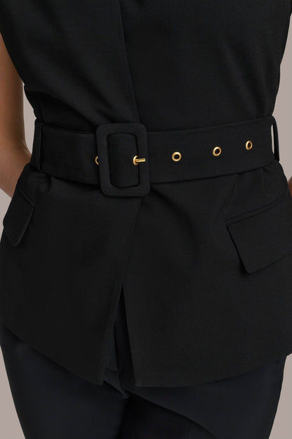 EXTENDED SHOULDER VEST - Black