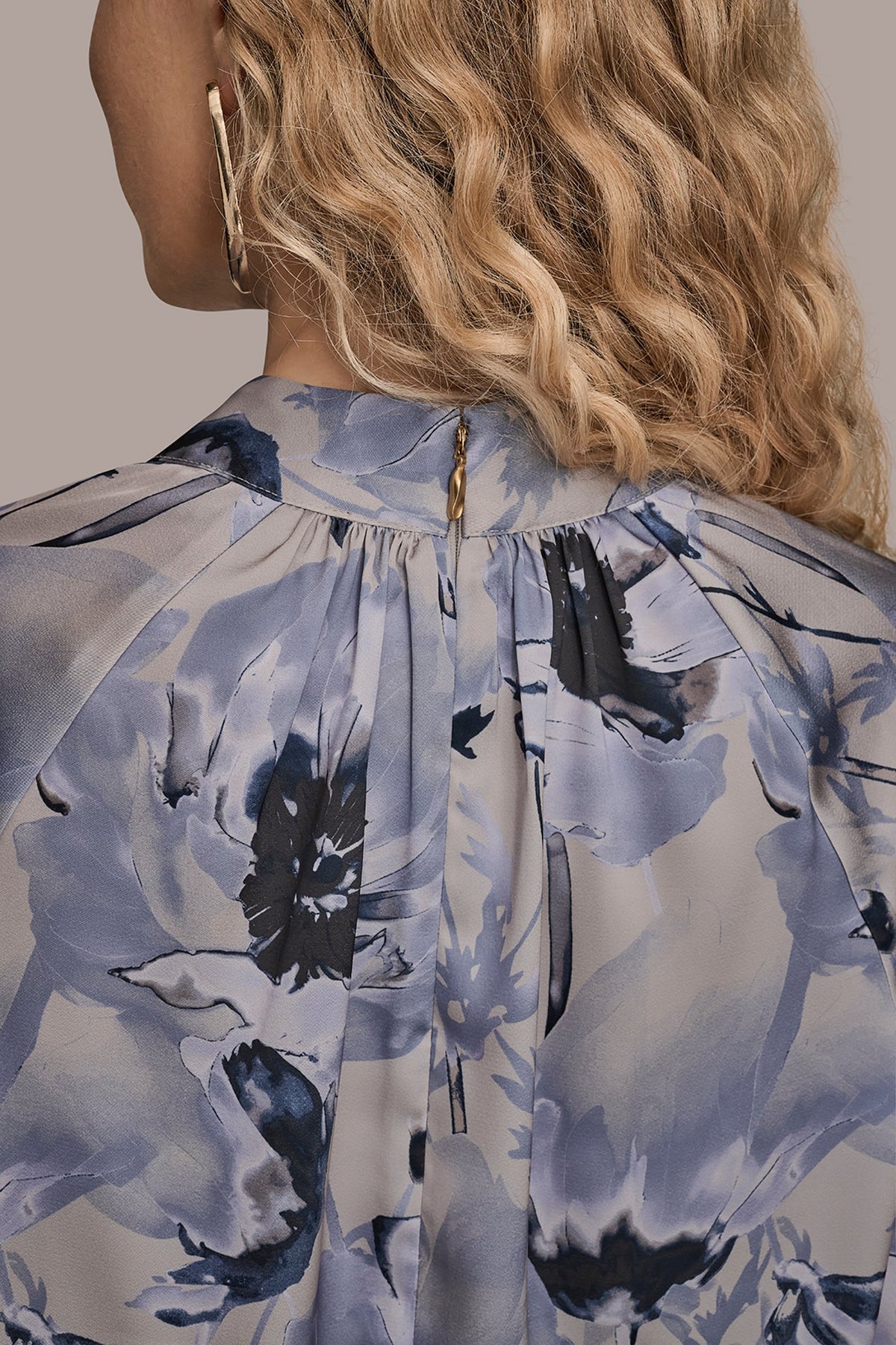 BUTTON-NECK BLOUSE - VAPOR/TEMPEST MULTI