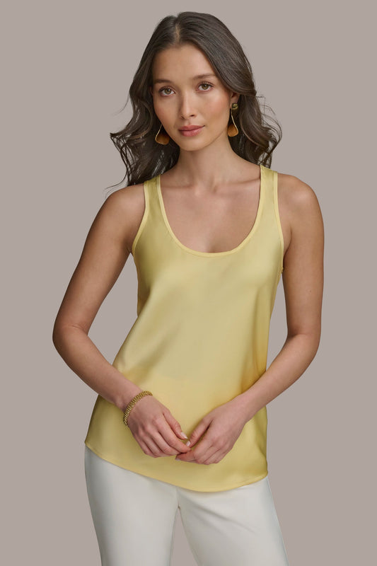 SOLID SLEEVELESS SHELL - PANNA COTTA