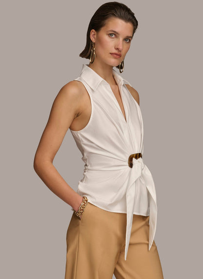 TORTOISE HARDWARE KNOT TOP - Cream