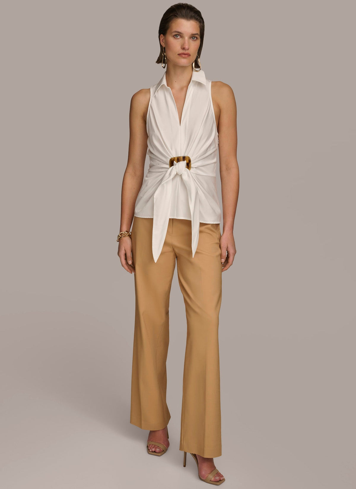 TORTOISE HARDWARE KNOT TOP - Cream