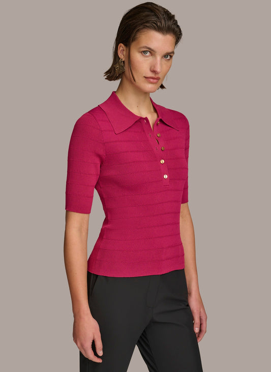 COLLAR BUTTON TOP - CACTUS FLOWER
