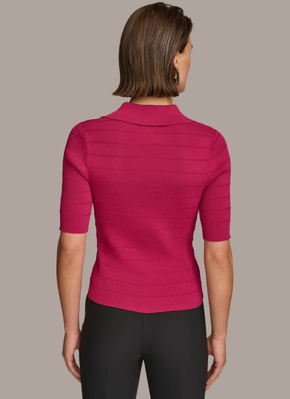 COLLAR BUTTON TOP - CACTUS FLOWER