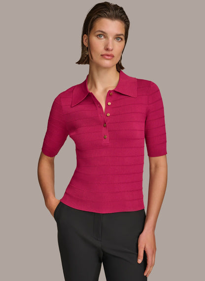 COLLAR BUTTON TOP - CACTUS FLOWER