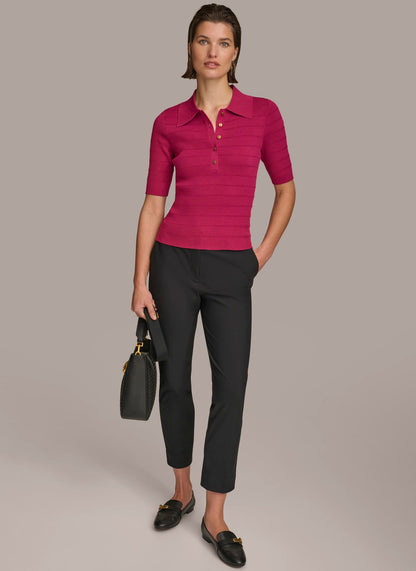 COLLAR BUTTON TOP - CACTUS FLOWER