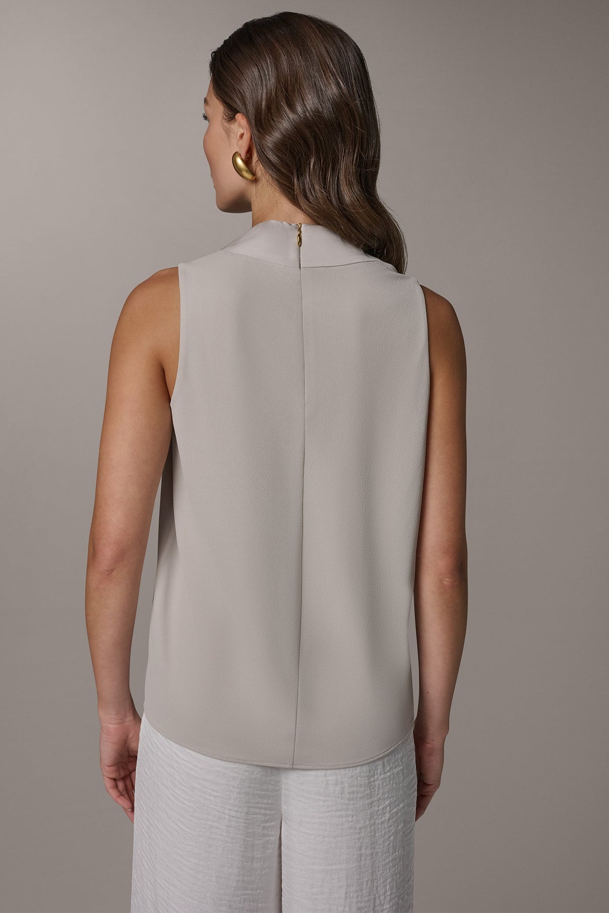 TWIST DRAPE SHOULDER BLOUSE - Tuscan Grey