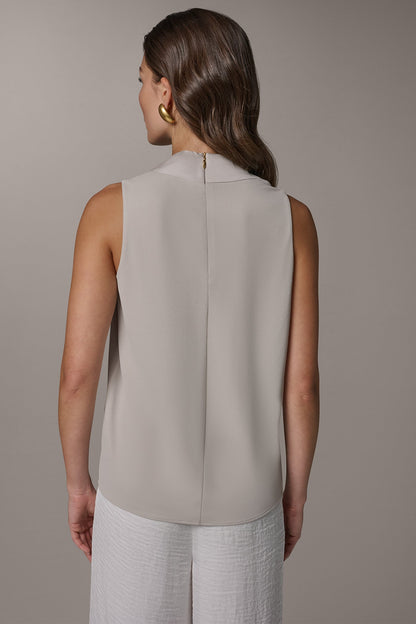 TWIST DRAPE SHOULDER BLOUSE - Tuscan Grey