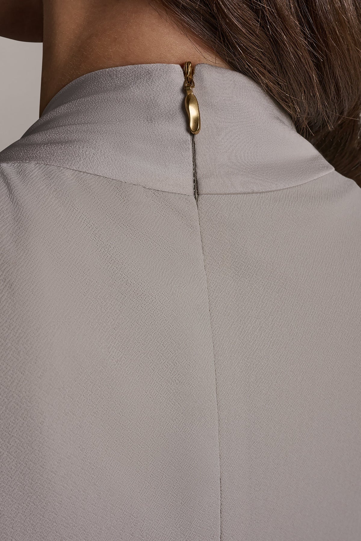 TWIST DRAPE SHOULDER BLOUSE - Tuscan Grey