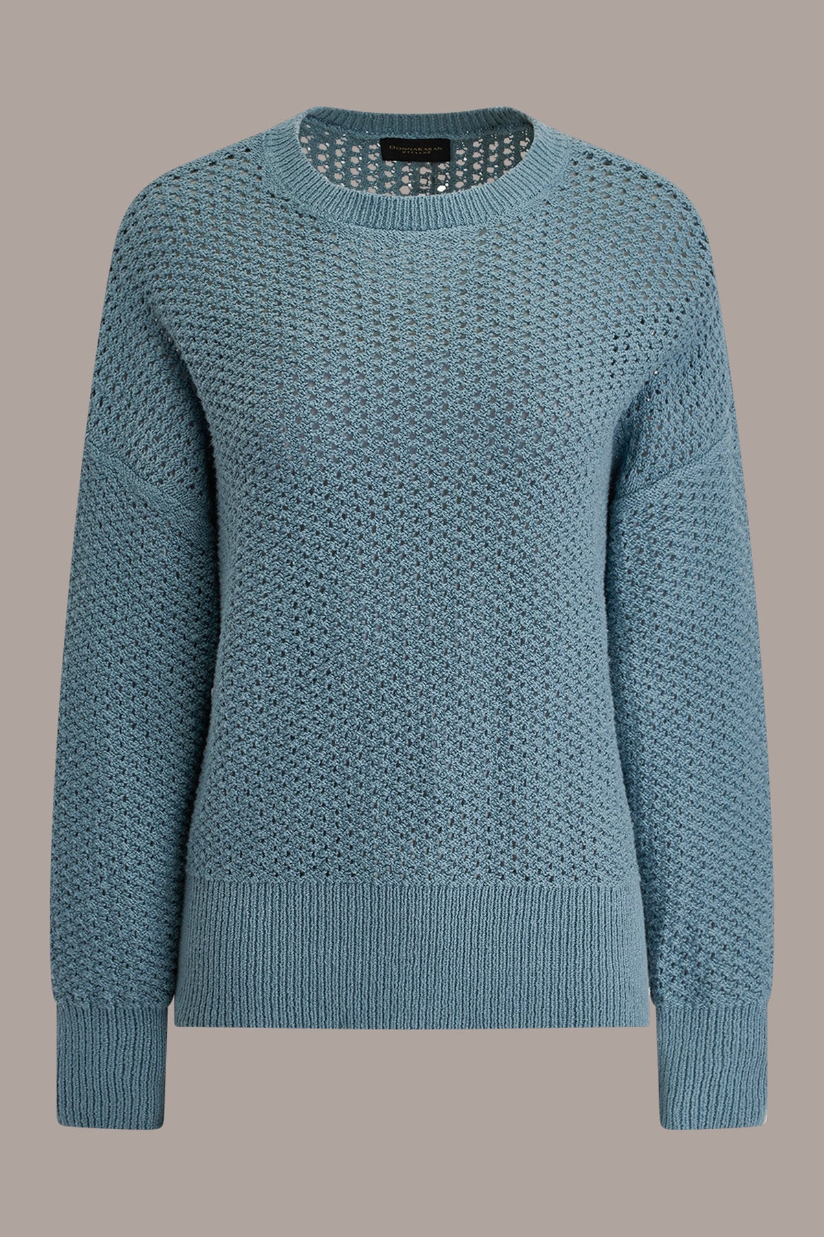 LONG SLEEVE OPEN STITCH SWEATER - Washed Indigo