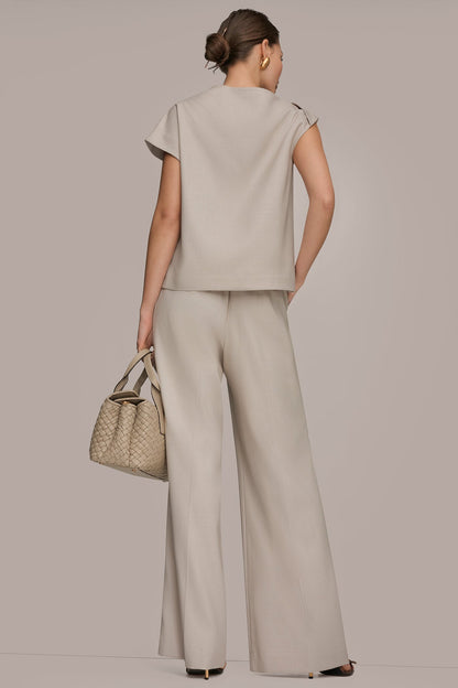 ASYMMETRIC DRAPE BLOUSE - Tuscan Grey