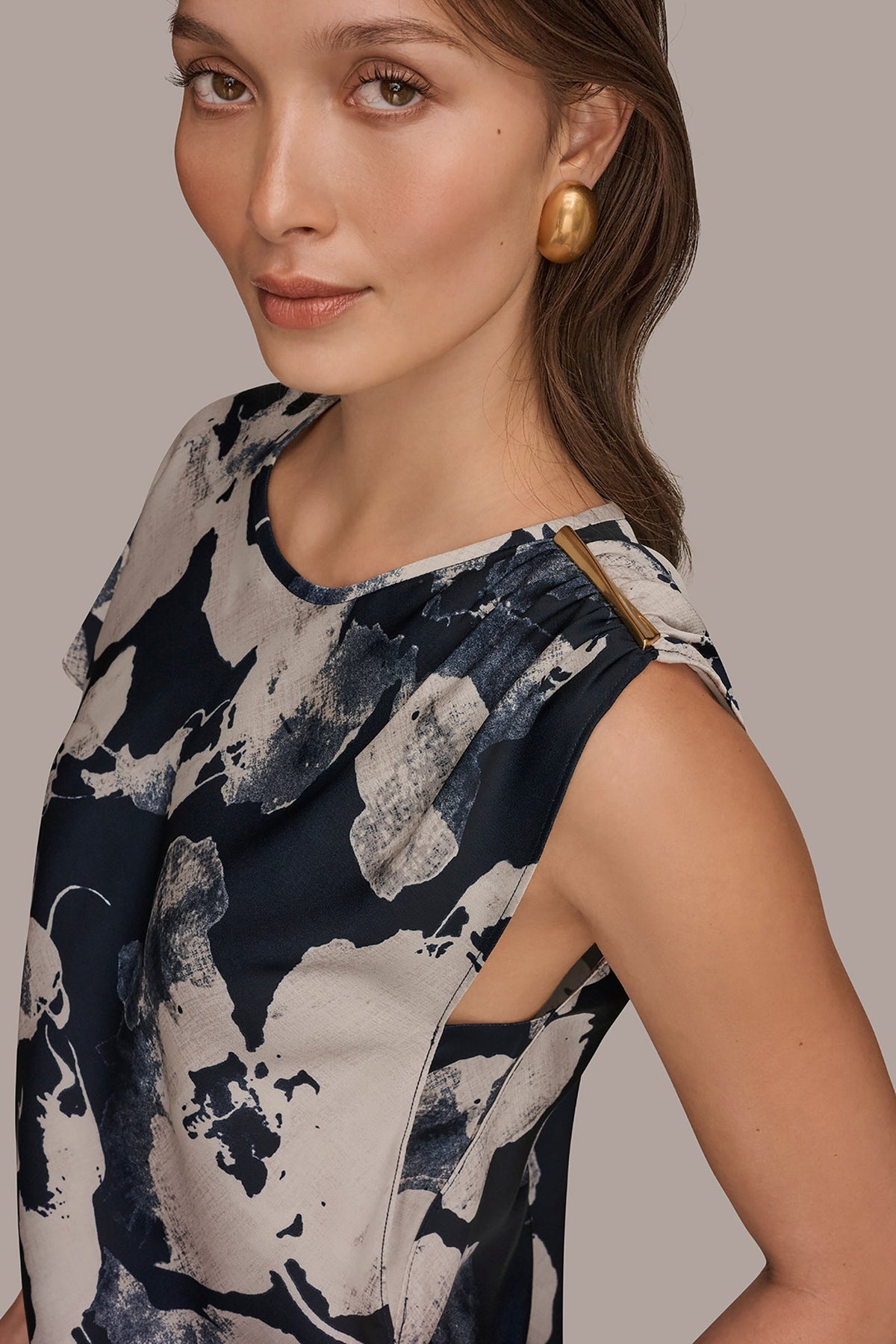 ASYMMETRICAL SHOULDER BLOUSE - Nightfall Multi