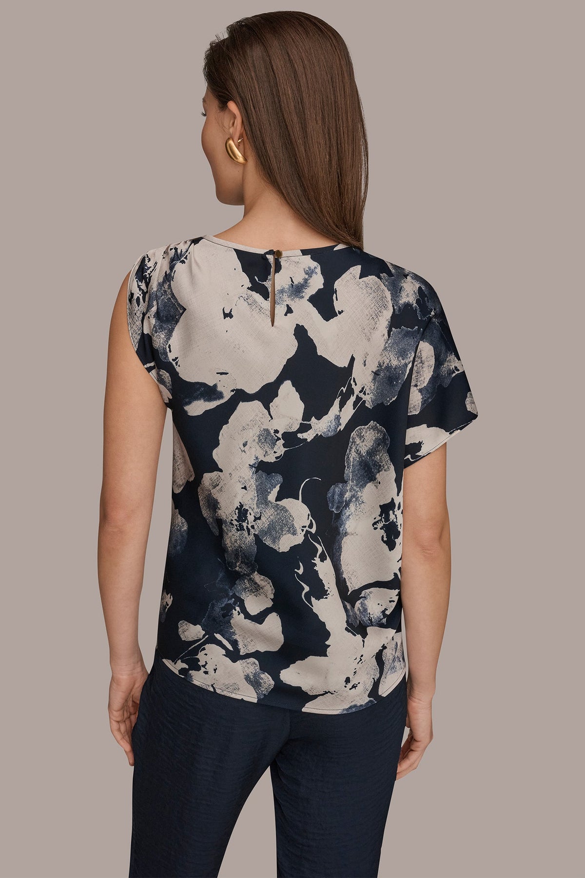 ASYMMETRICAL SHOULDER BLOUSE - Nightfall Multi