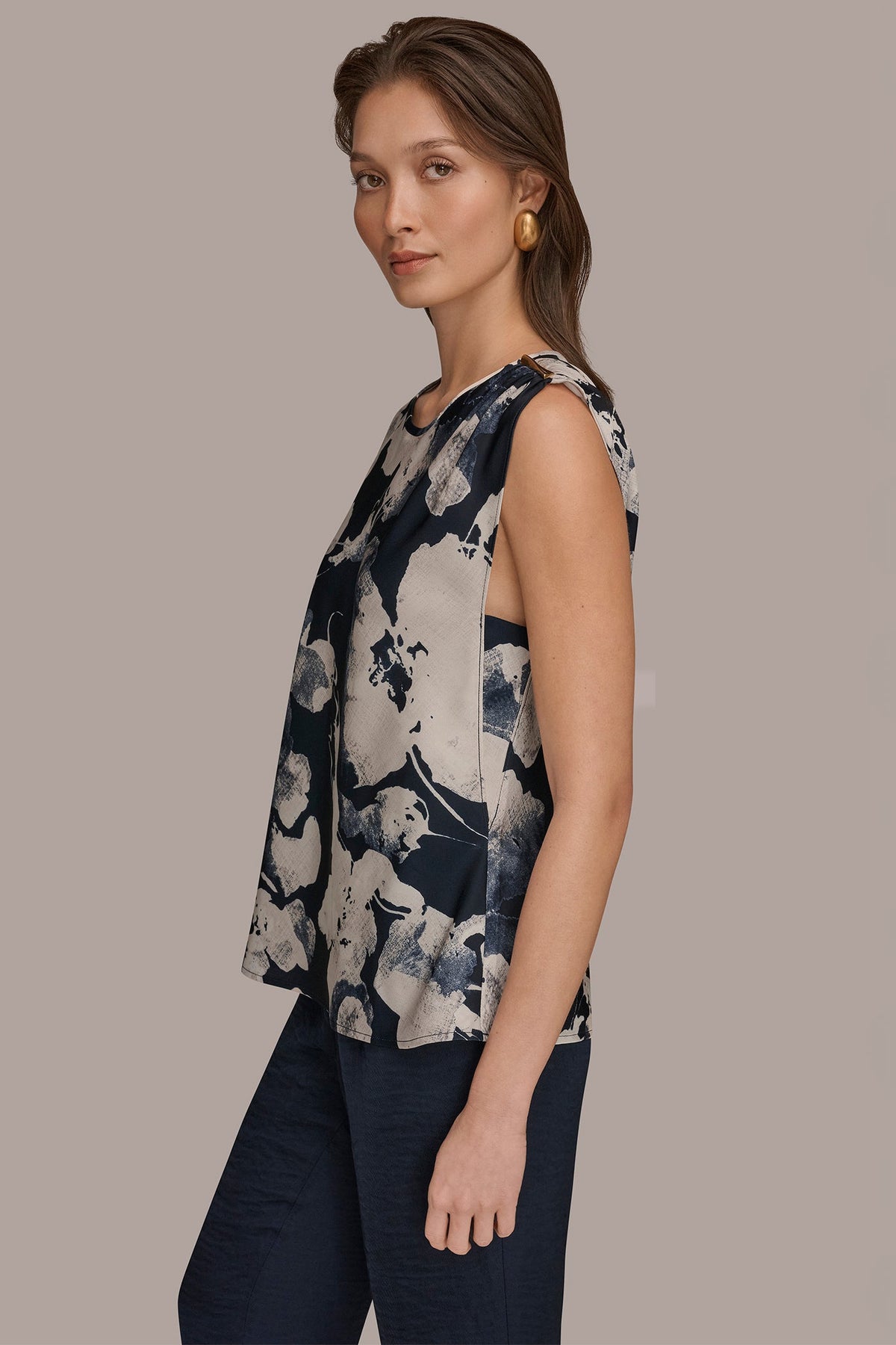 ASYMMETRICAL SHOULDER BLOUSE - Nightfall Multi