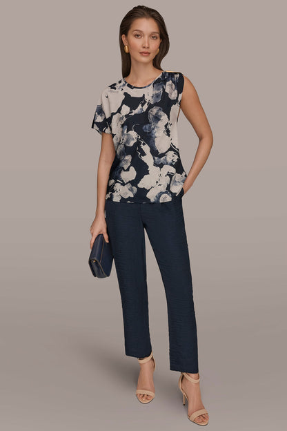 ASYMMETRICAL SHOULDER BLOUSE - Nightfall Multi
