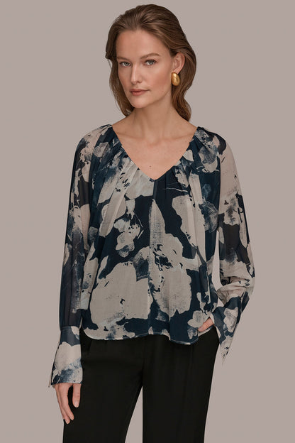 PRINTED CHIFFON TOP - Nightfall Multi