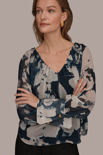 PRINTED CHIFFON TOP - Nightfall Multi