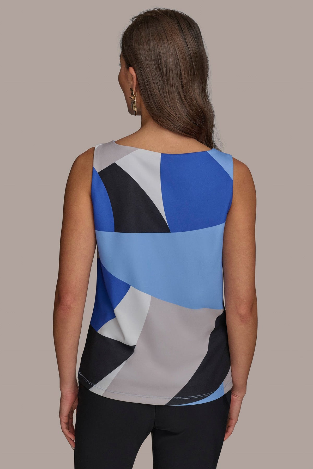 PRINTED COWL NECK TOP - CIELO MULTI