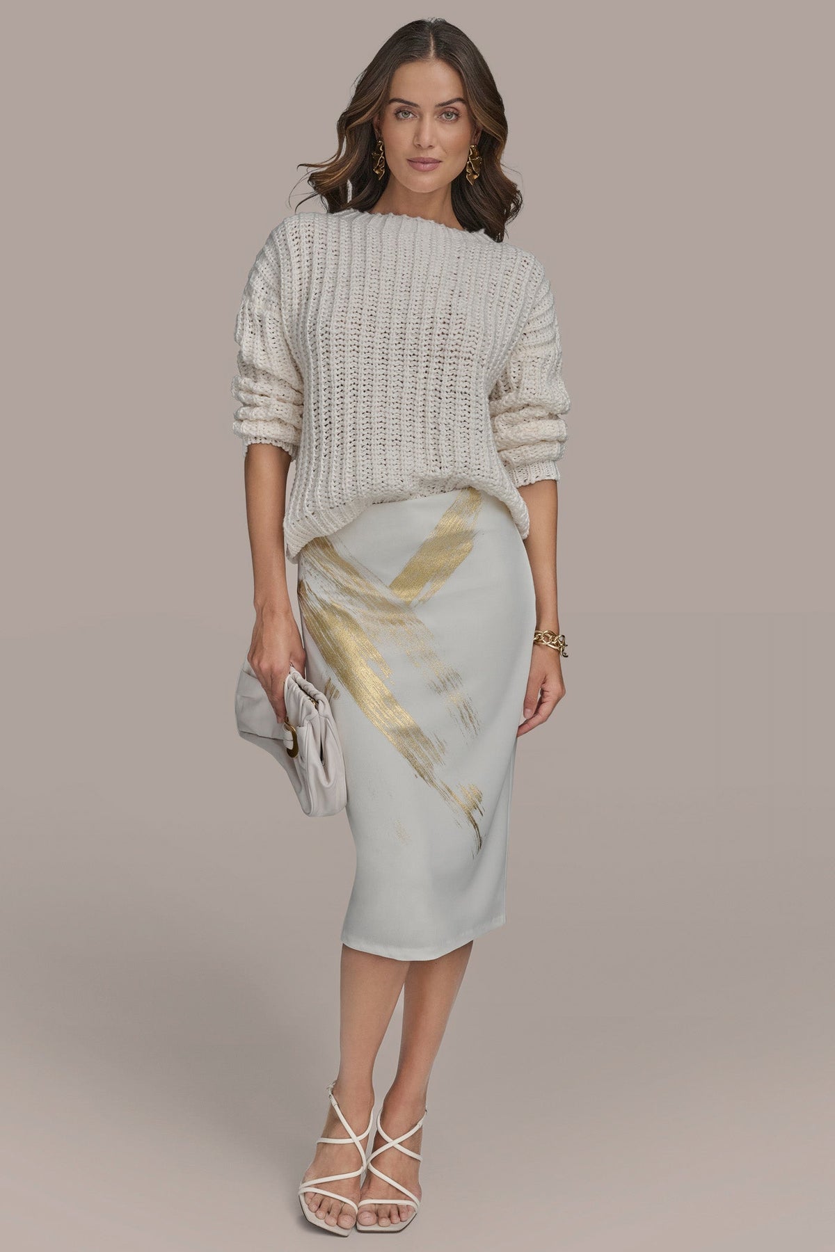 OPEN STITCH DOLMAN SWEATER - CREAM