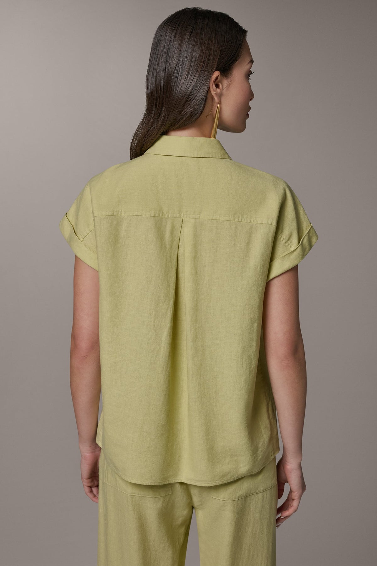 CAP SLEEVE CAMP SHIRT - Citrus