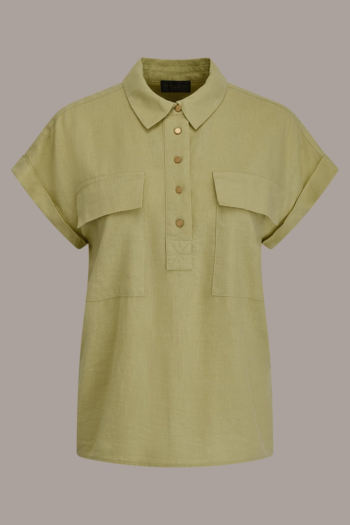 CAP SLEEVE CAMP SHIRT - Citrus